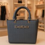 Bebe - Cartera Celia Embossed Top Handle Crossbody Storm Grey