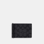Coach - Tarjetero Slim Money Clip In Signature Canvas (Charcoal)
